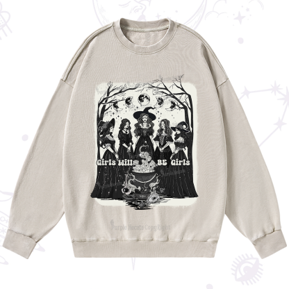 Purplehecate Girls Will Be Girls Washed Sweatshirt