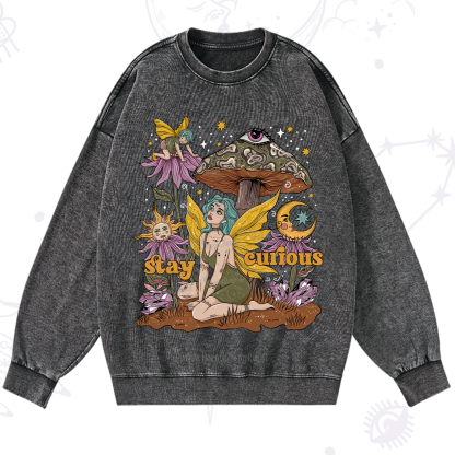 Purplehecate Stay Curious Washed Sweatshirt