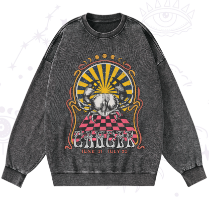 Purplehecate Cancer Crew Zodiac Washed Sweatshirt