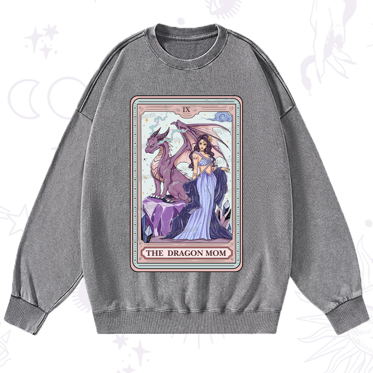 Purplehecate The Dragon Mom Tarot Washed Sweatshirt
