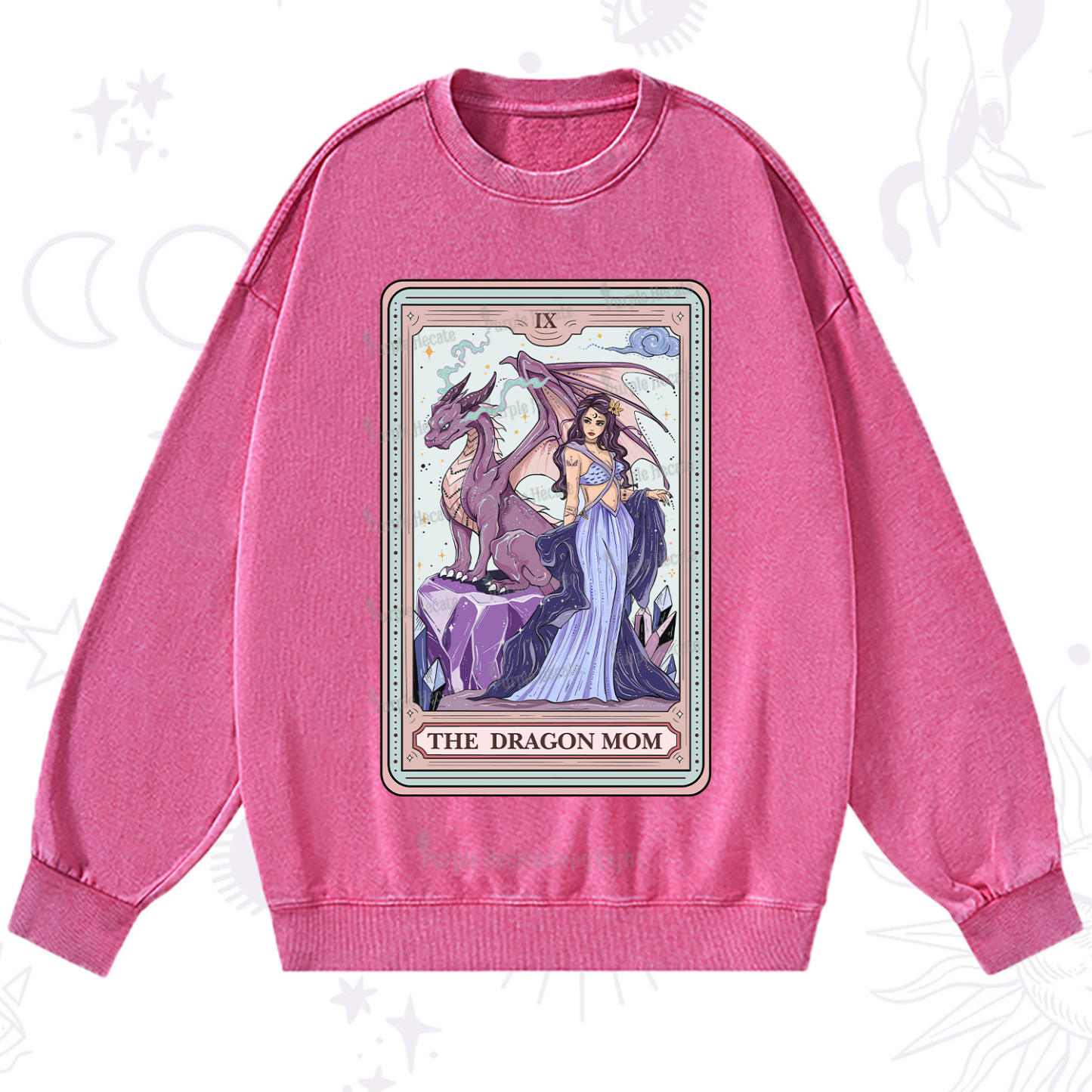 Purplehecate The Dragon Mom Tarot Washed Sweatshirt