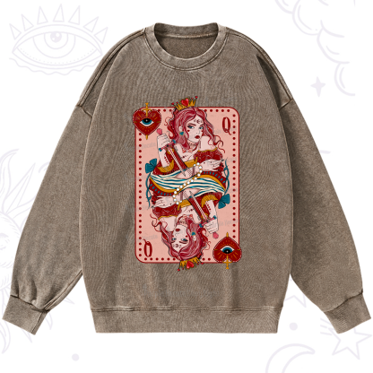 Purplehecate Queen of Hearts Washed Sweatshirt