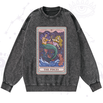 Purplehecate The Pisces Tarot Washed Sweatshirt