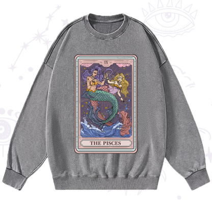 Purplehecate The Pisces Tarot Washed Sweatshirt