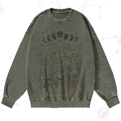 Purplehecate Celestial Cat Washed Sweatshirt
