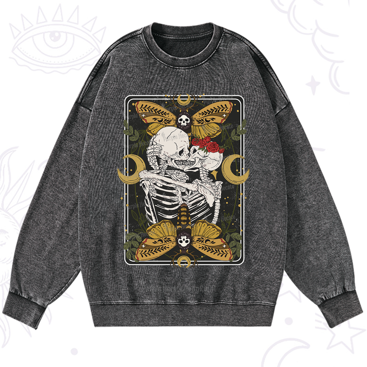 Purplehecate Deathless Moonlit Love Washed Sweatshirt