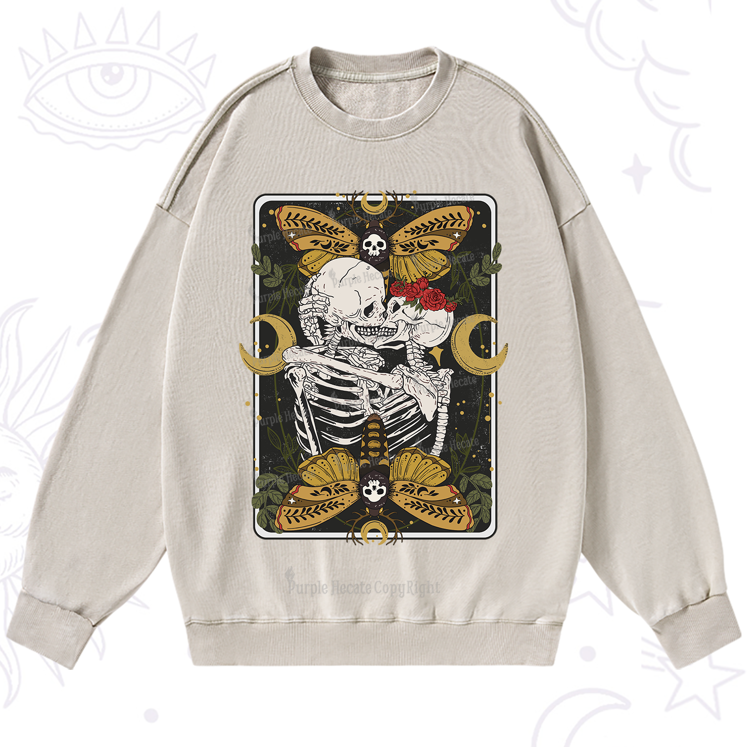 Purplehecate Deathless Moonlit Love Washed Sweatshirt