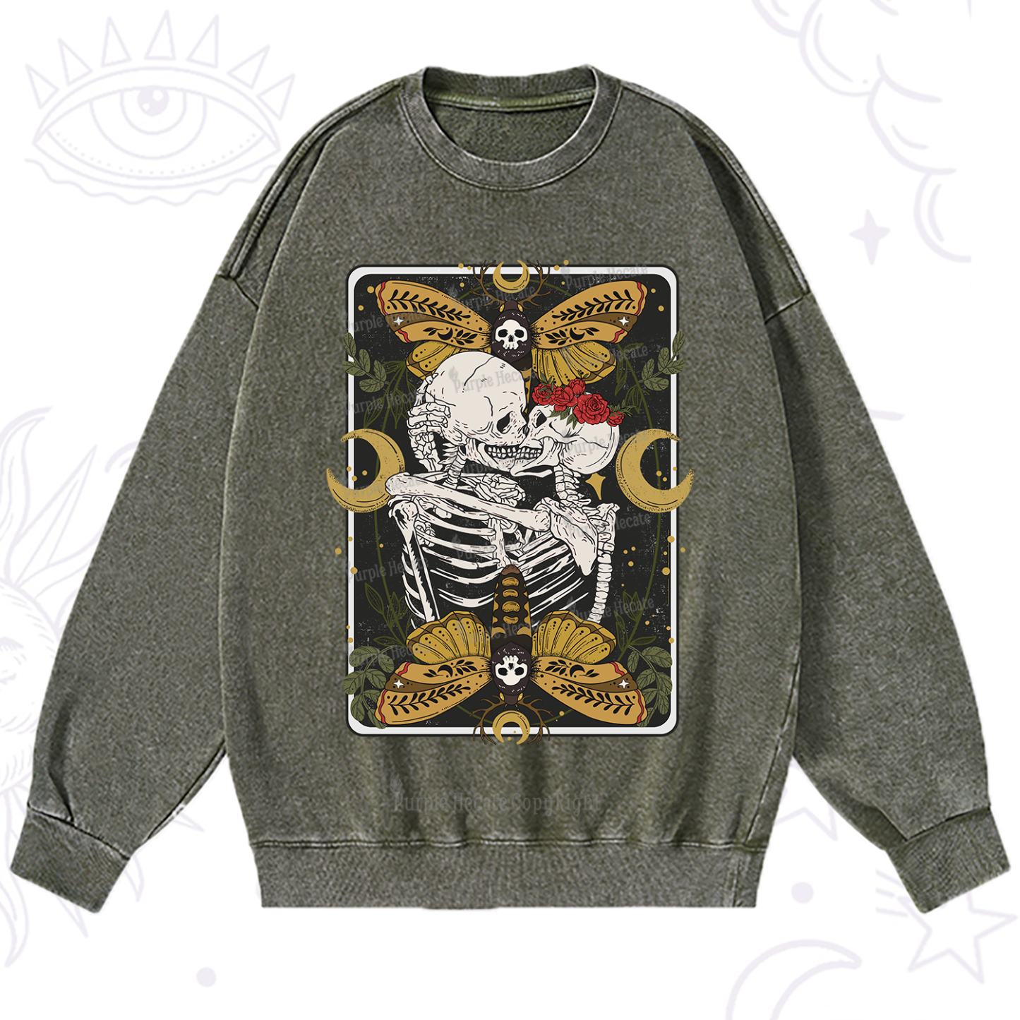 Purplehecate Deathless Moonlit Love Washed Sweatshirt