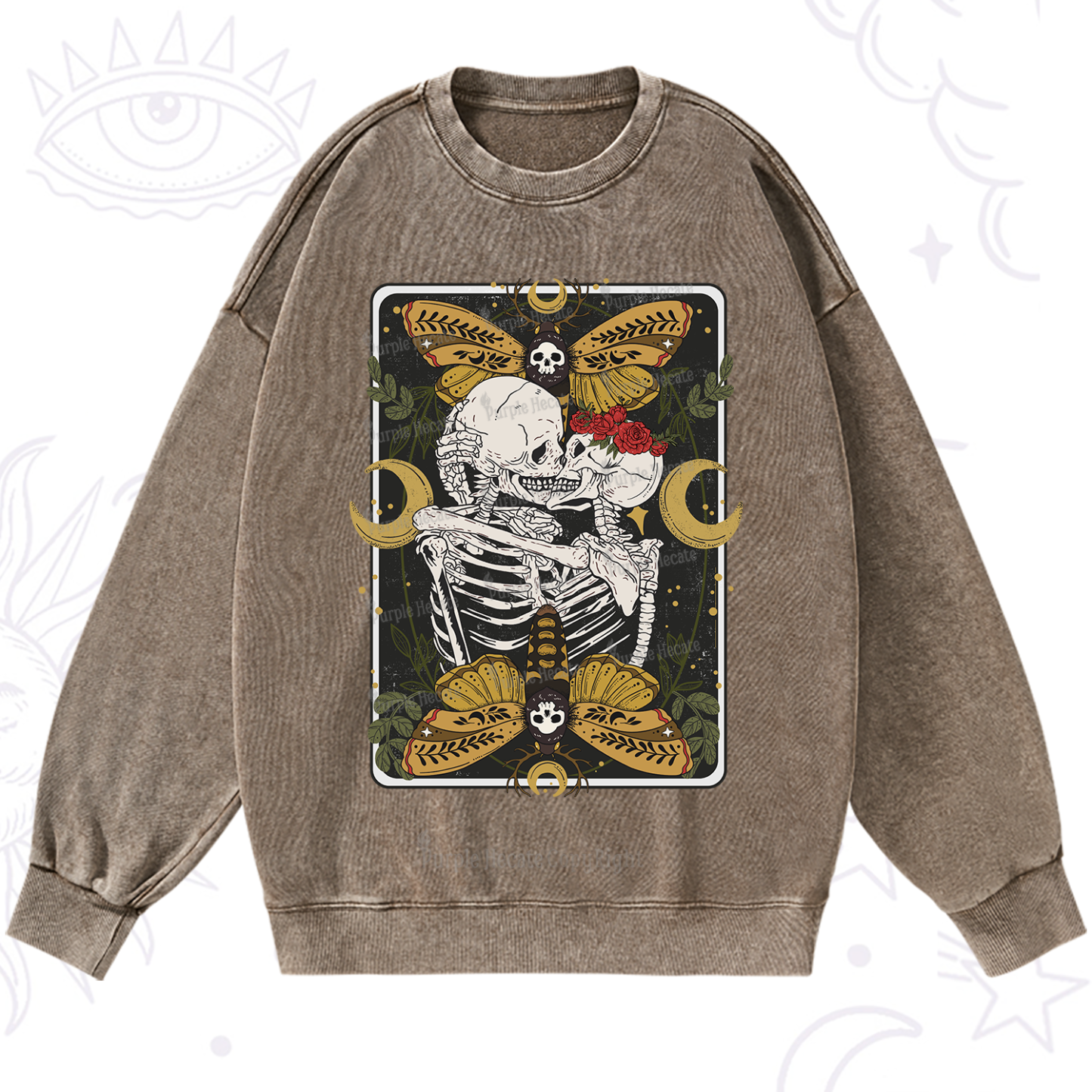 Purplehecate Deathless Moonlit Love Washed Sweatshirt