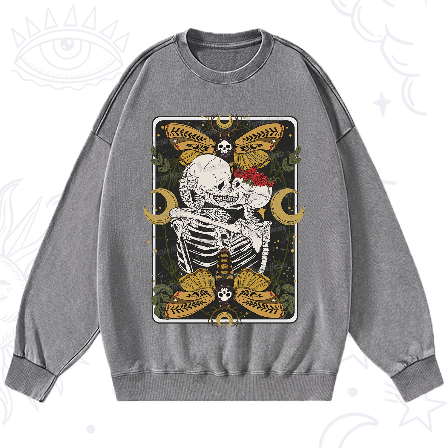 Purplehecate Deathless Moonlit Love Washed Sweatshirt