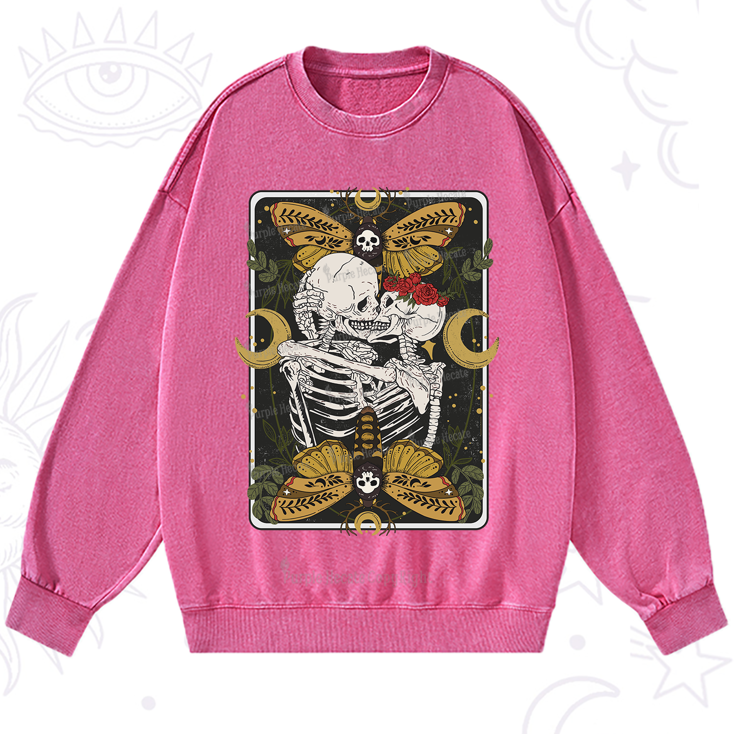 Purplehecate Deathless Moonlit Love Washed Sweatshirt