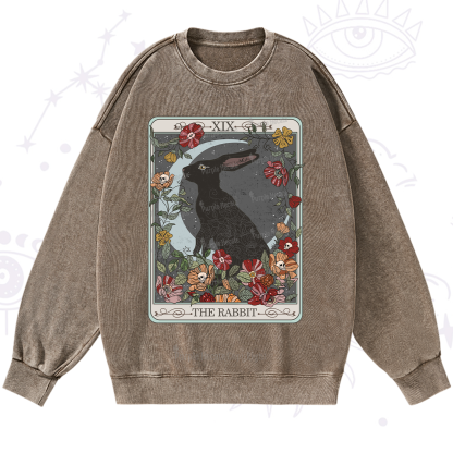 Purplehecate The Rabbit Tarot Washed Sweatshirt