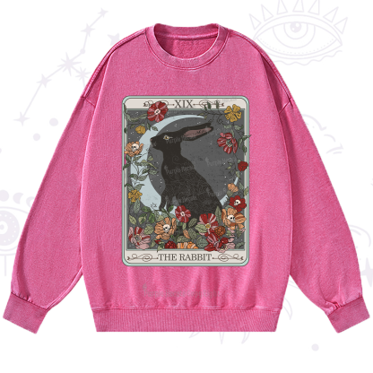 Purplehecate The Rabbit Tarot Washed Sweatshirt