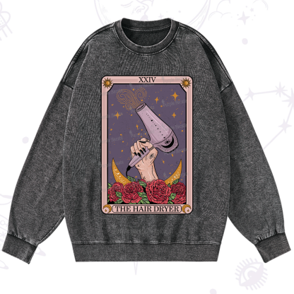 Purplehecate The Hair Dryer Tarot Washed Sweatshirt