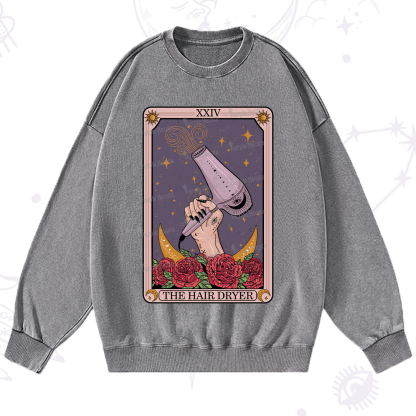 Purplehecate The Hair Dryer Tarot Washed Sweatshirt
