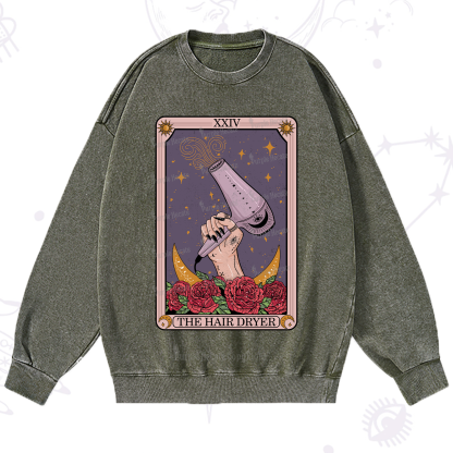 Purplehecate The Hair Dryer Tarot Washed Sweatshirt
