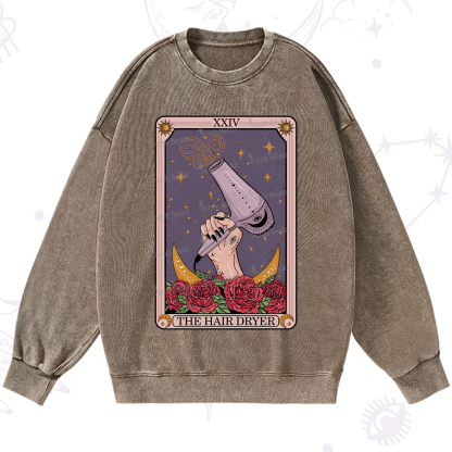 Purplehecate The Hair Dryer Tarot Washed Sweatshirt