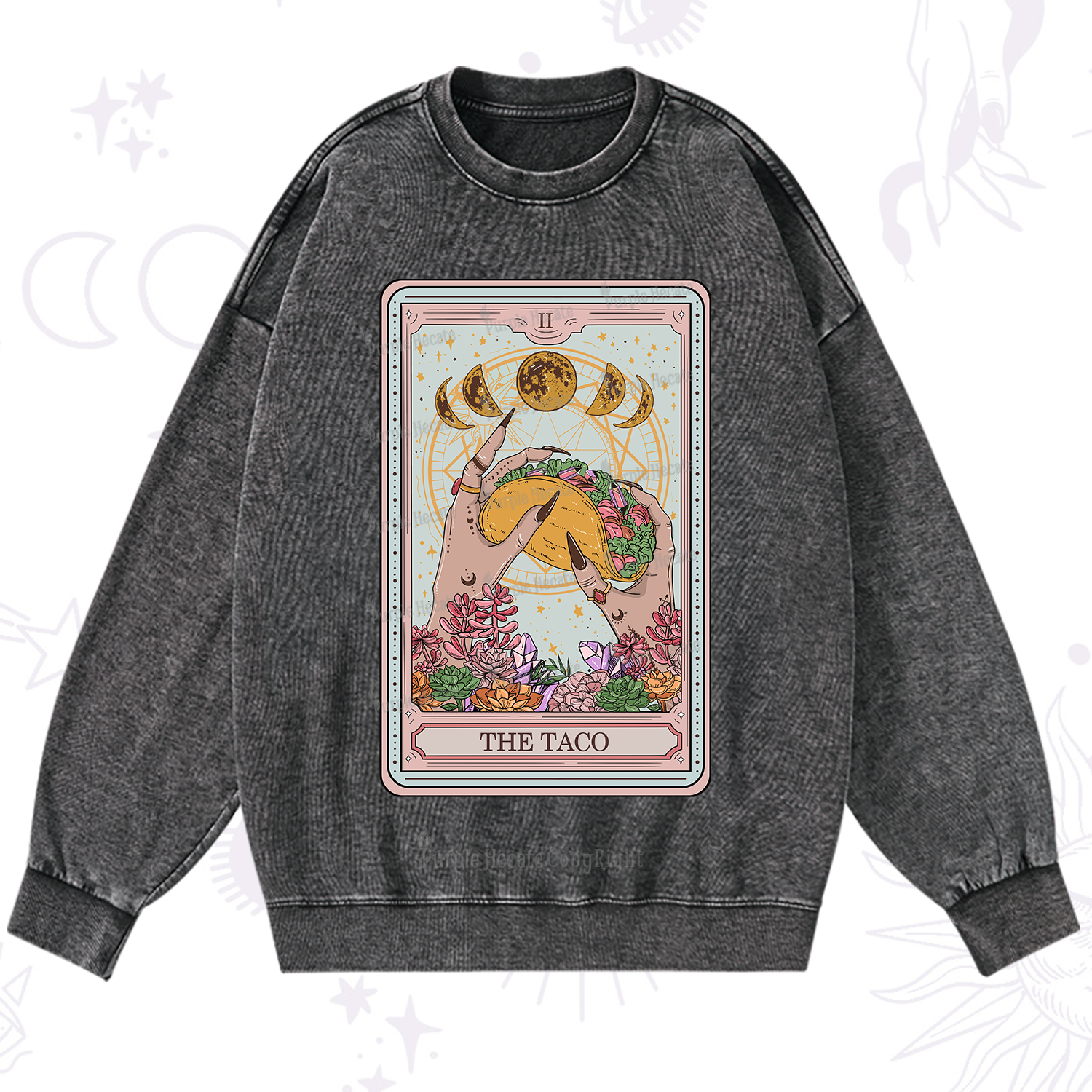 Purplehecate The Taco Tarot Washed Sweatshirt