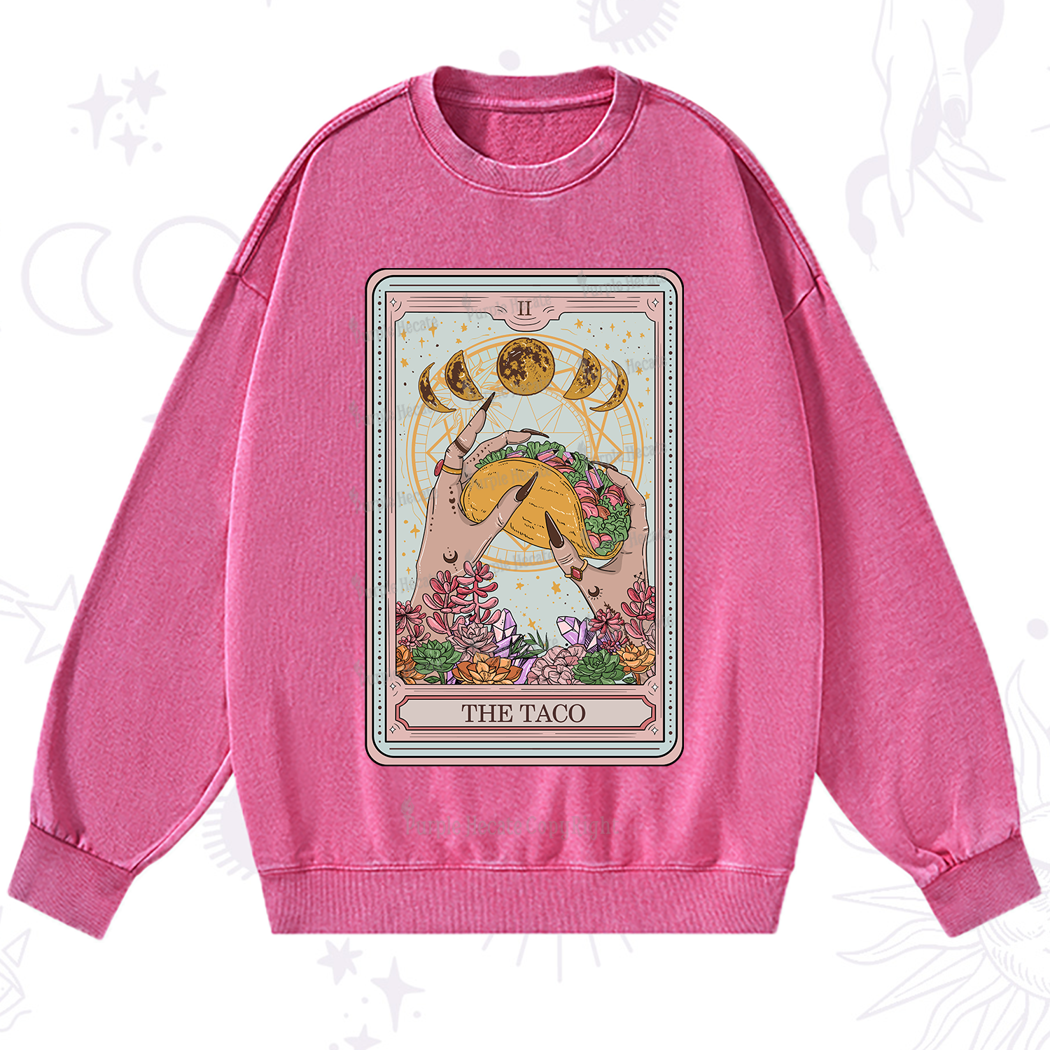 Purplehecate The Taco Tarot Washed Sweatshirt