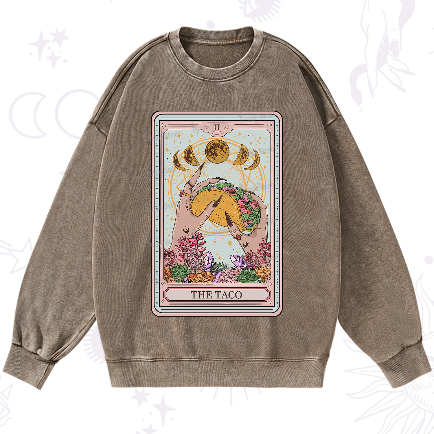 Purplehecate The Taco Tarot Washed Sweatshirt
