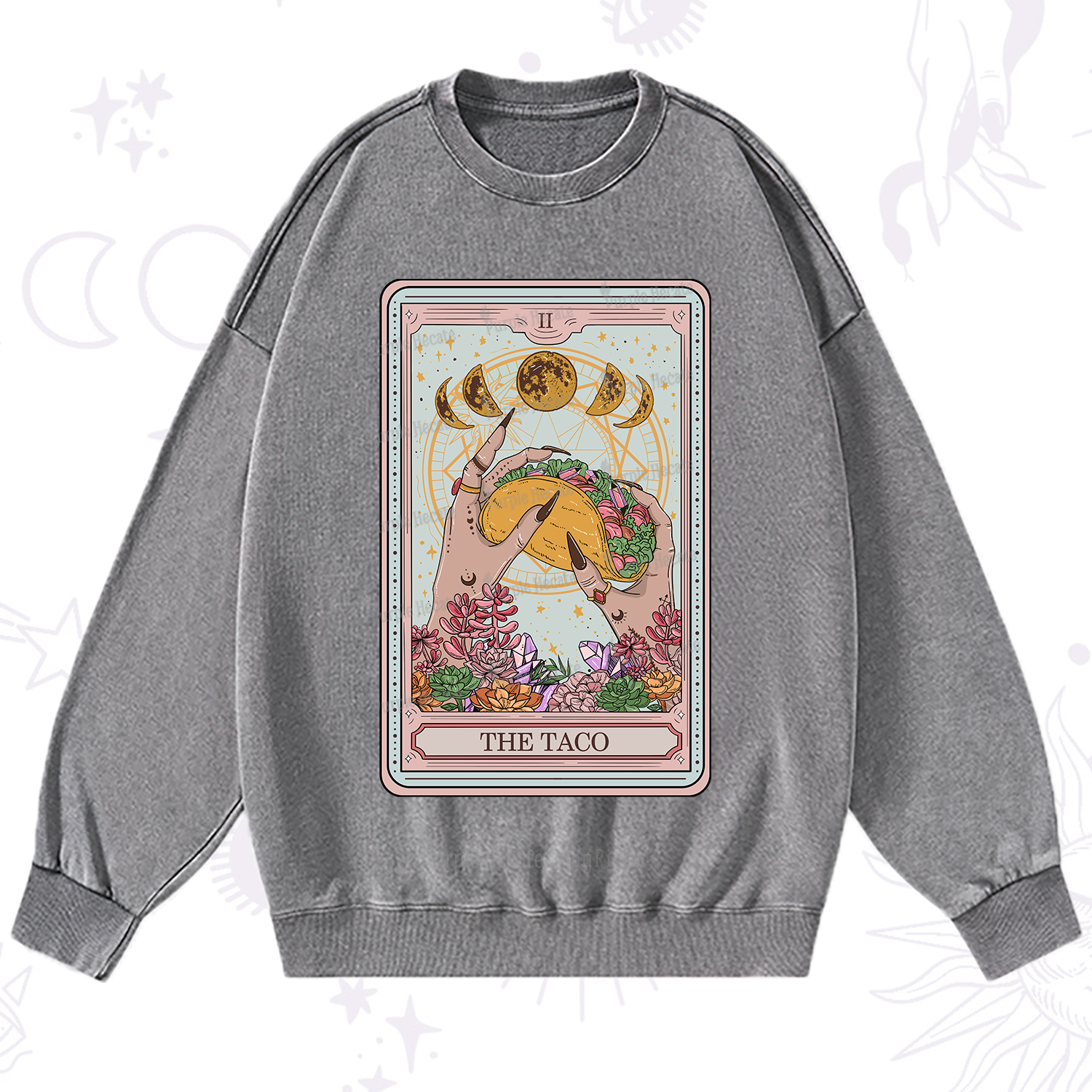 Purplehecate The Taco Tarot Washed Sweatshirt