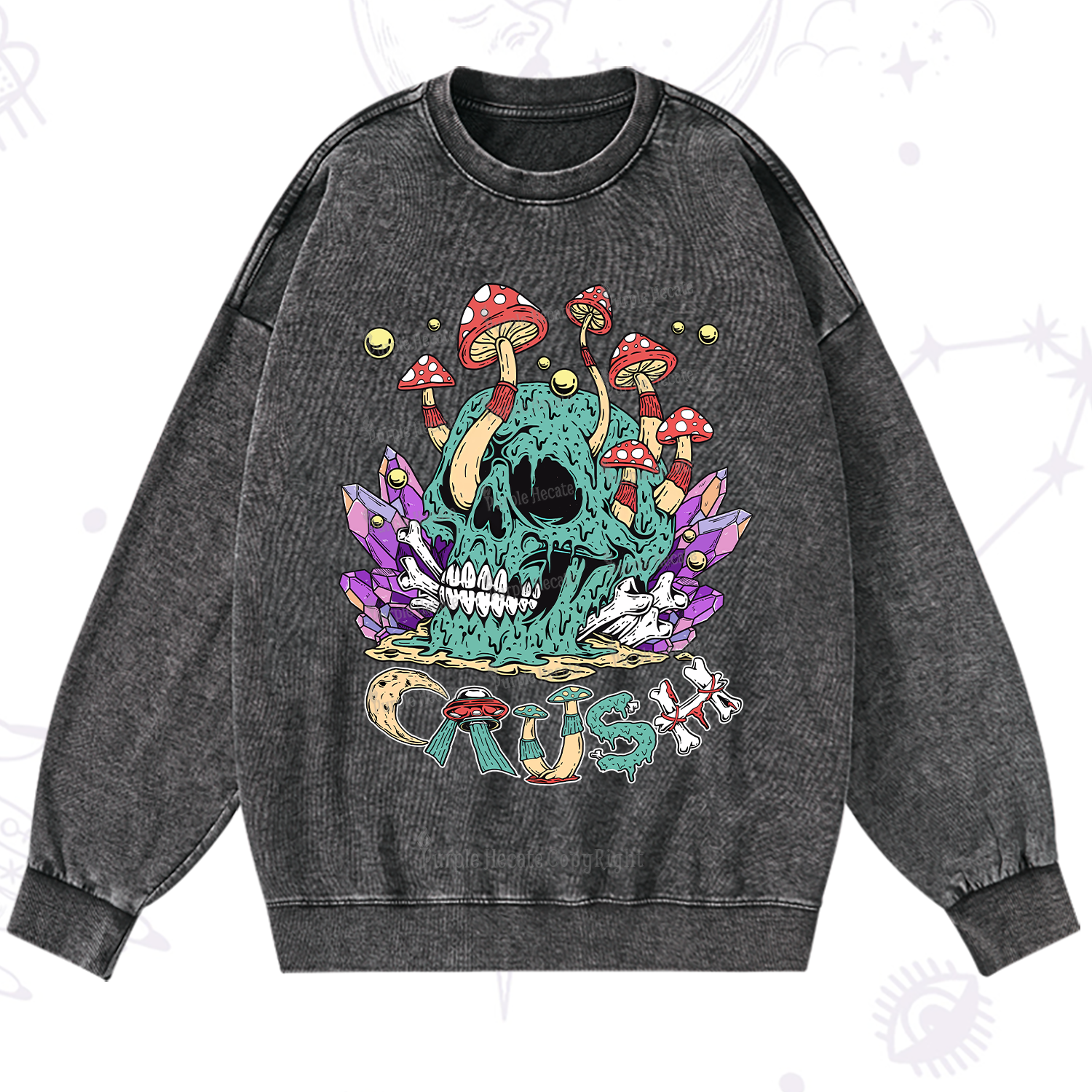 Purplehecate Magic Skeleton Washed Sweatshirt