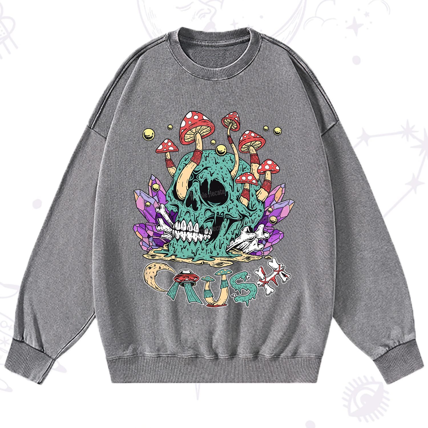 Purplehecate Magic Skeleton Washed Sweatshirt