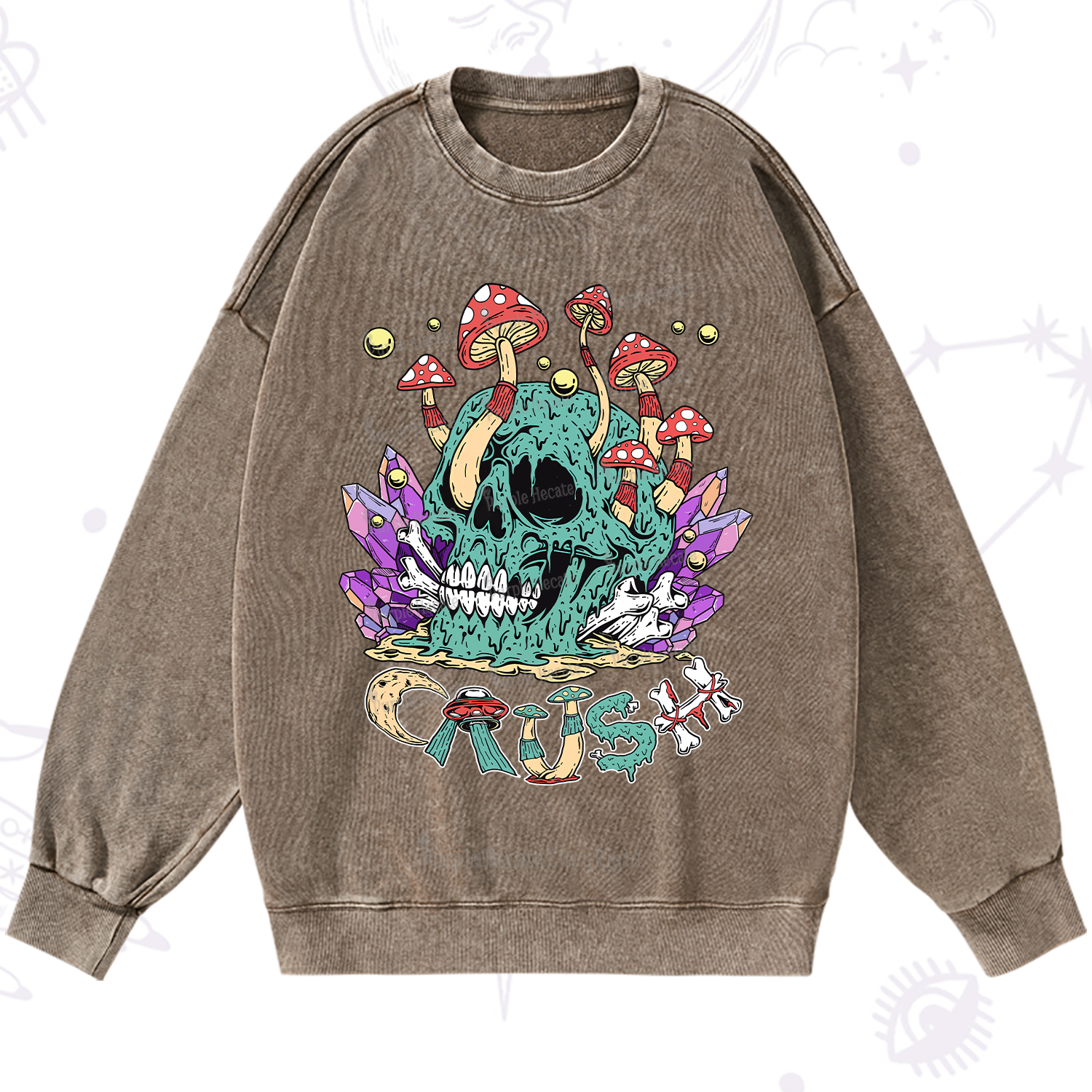 Purplehecate Magic Skeleton Washed Sweatshirt