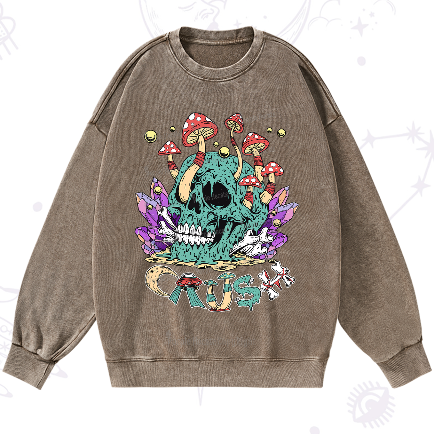 Purplehecate Magic Skeleton Washed Sweatshirt