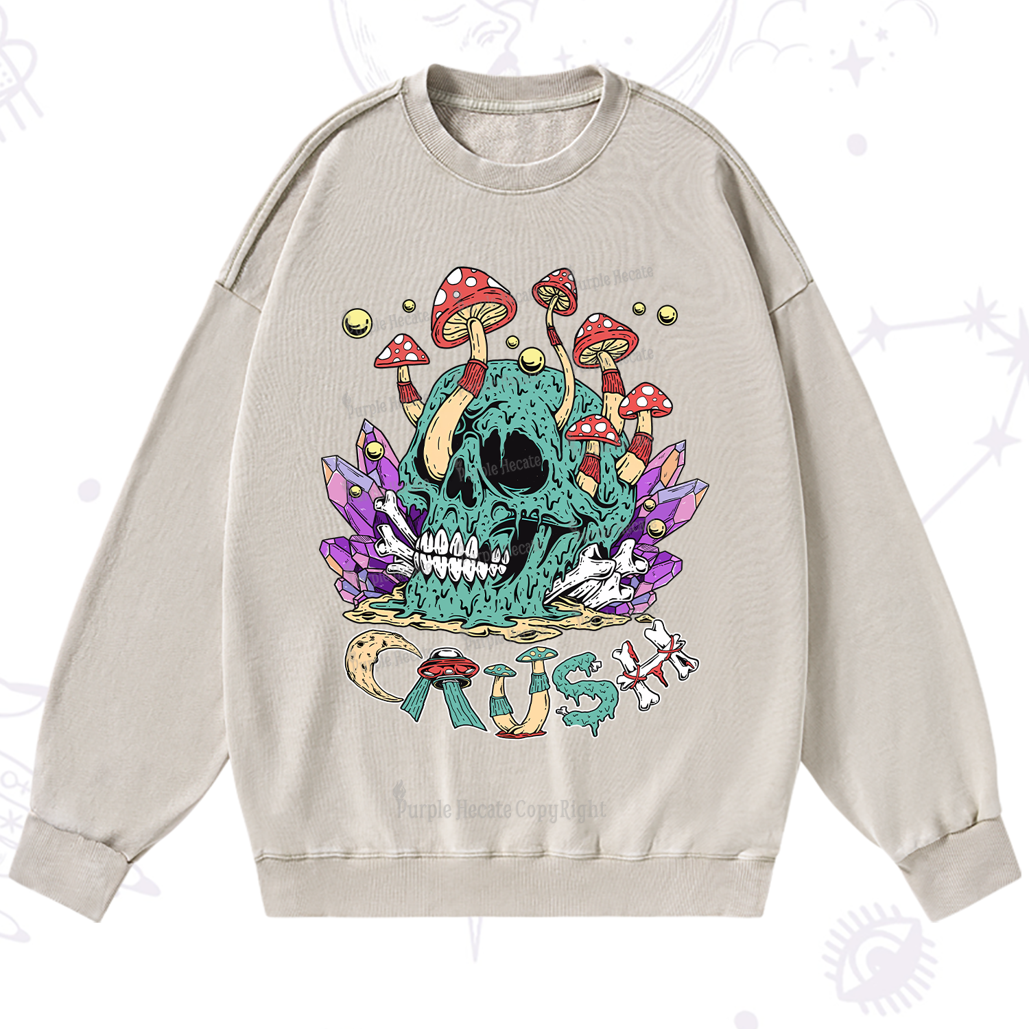 Purplehecate Magic Skeleton Washed Sweatshirt