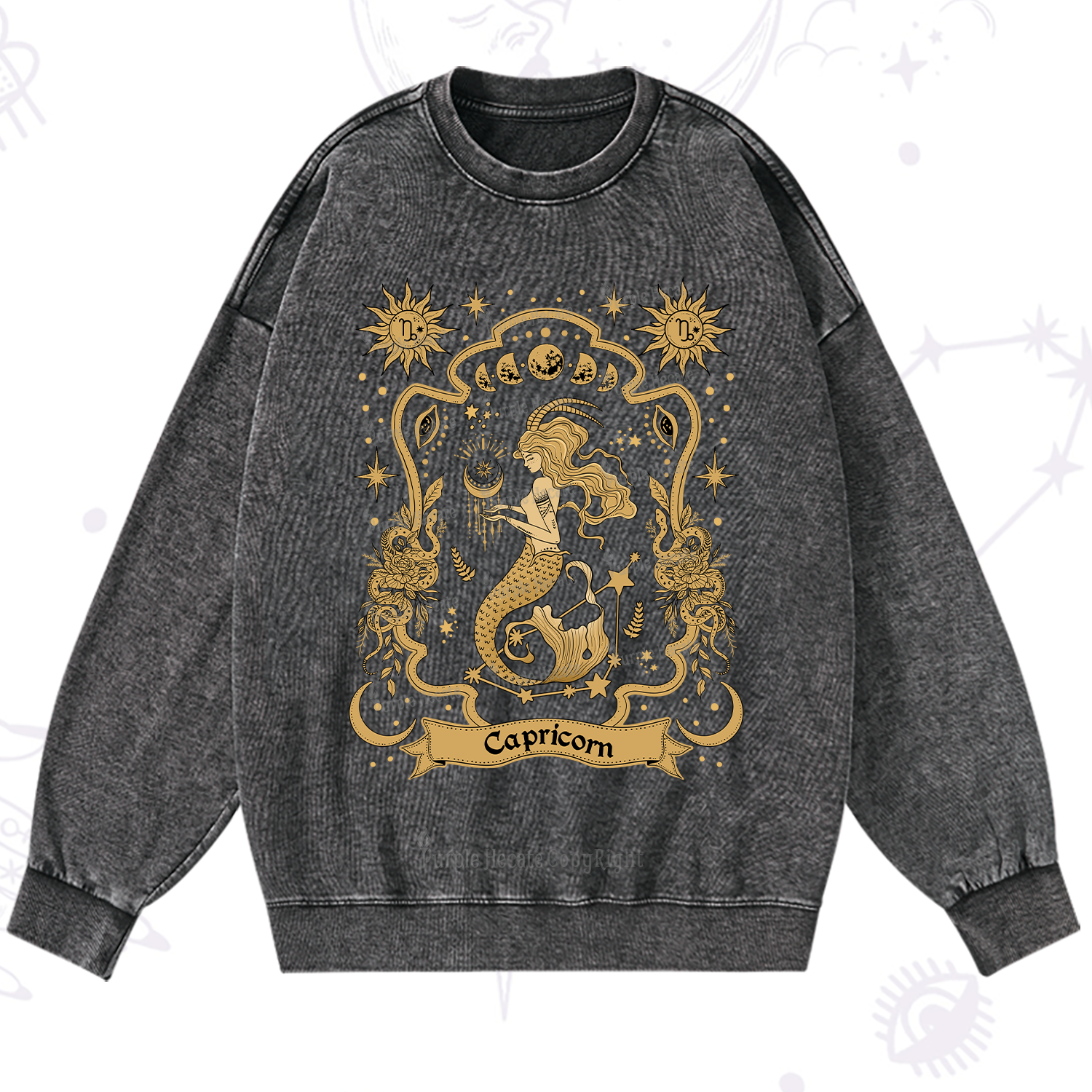 Purplehecate Capricorn' Astral Mirage Zodiac Washed Sweatshirt