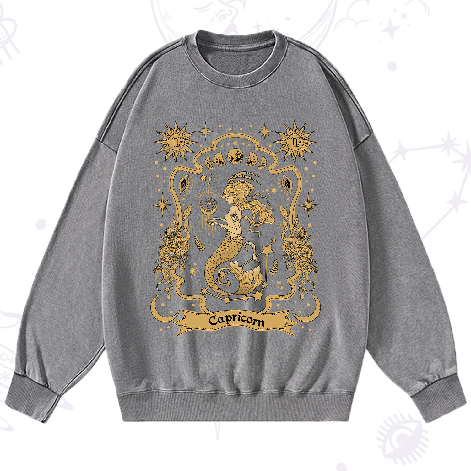 Purplehecate Capricorn' Astral Mirage Zodiac Washed Sweatshirt