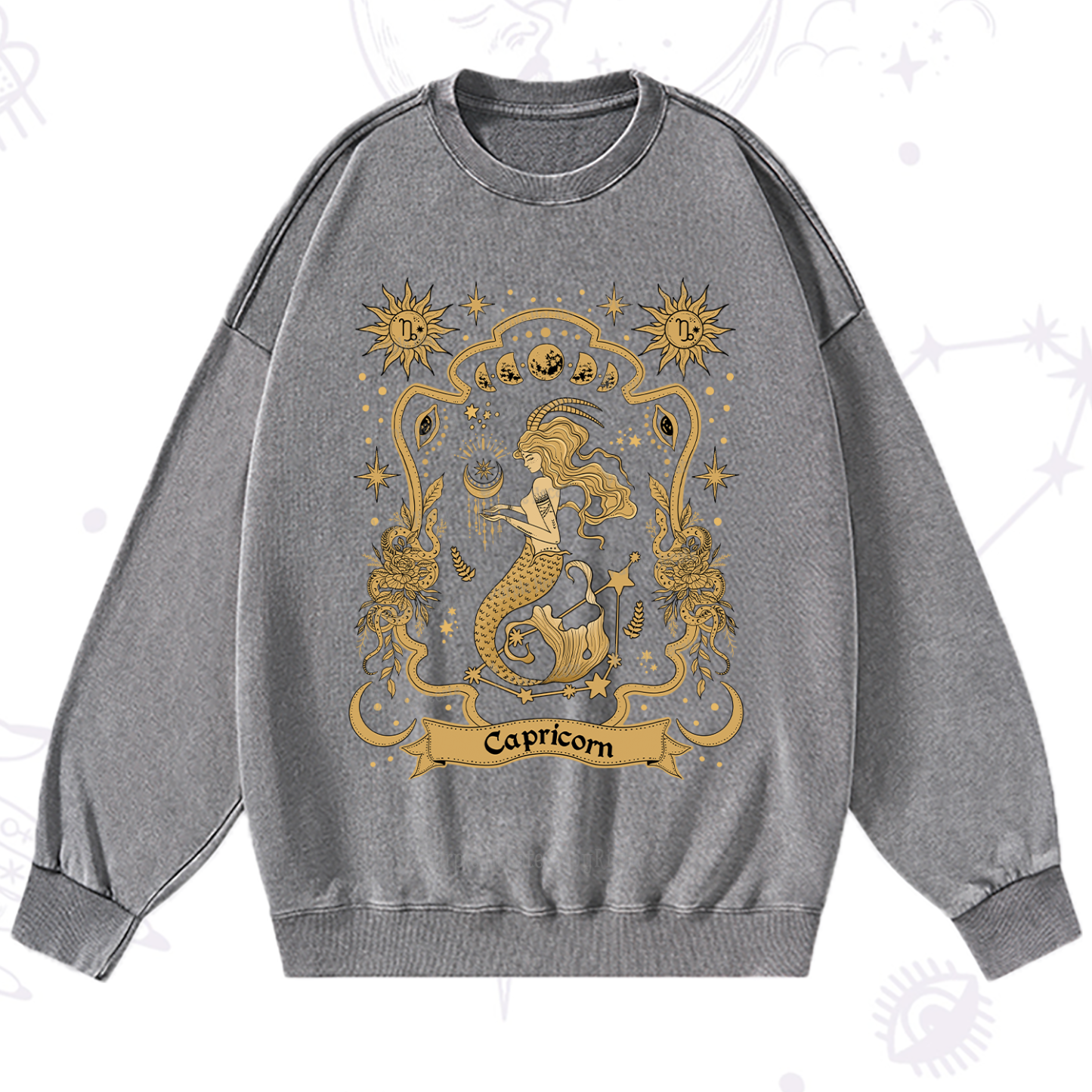 Purplehecate Capricorn' Astral Mirage Zodiac Washed Sweatshirt