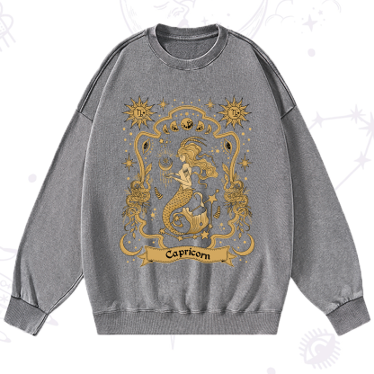 Purplehecate Capricorn' Astral Mirage Zodiac Washed Sweatshirt