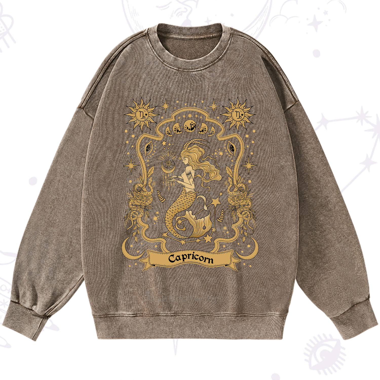 Purplehecate Capricorn' Astral Mirage Zodiac Washed Sweatshirt
