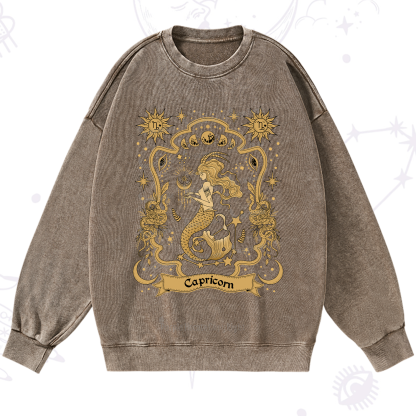 Purplehecate Capricorn' Astral Mirage Zodiac Washed Sweatshirt