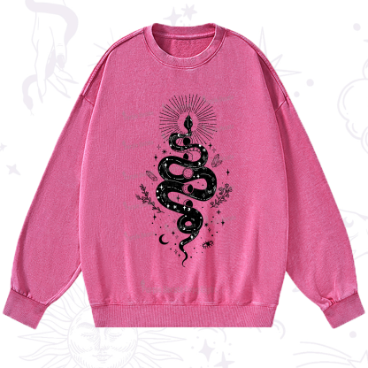 Purplehecate Mystical Moon Phases Snake Washed Sweatshirt
