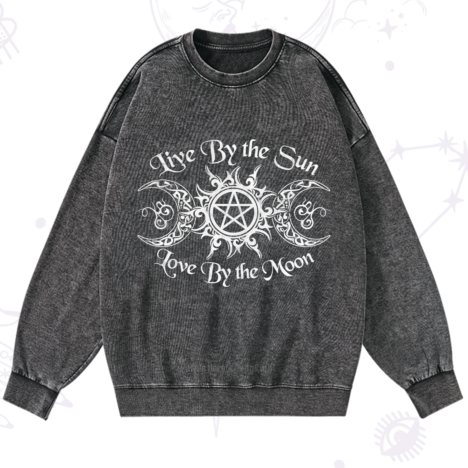 Purplehecate Hecate's Lunar Blessing Washed Sweatshirt