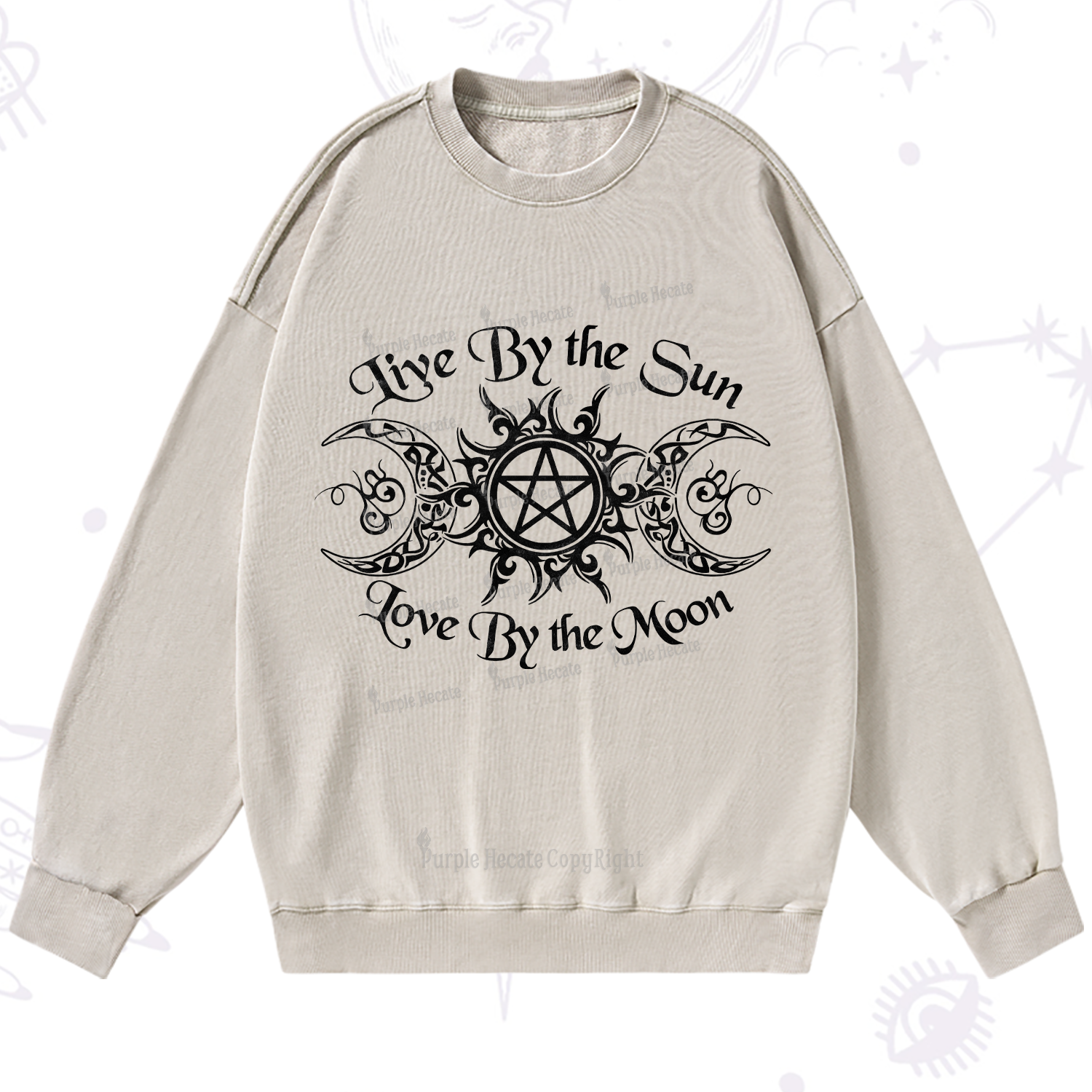Purplehecate Hecate's Lunar Blessing Washed Sweatshirt