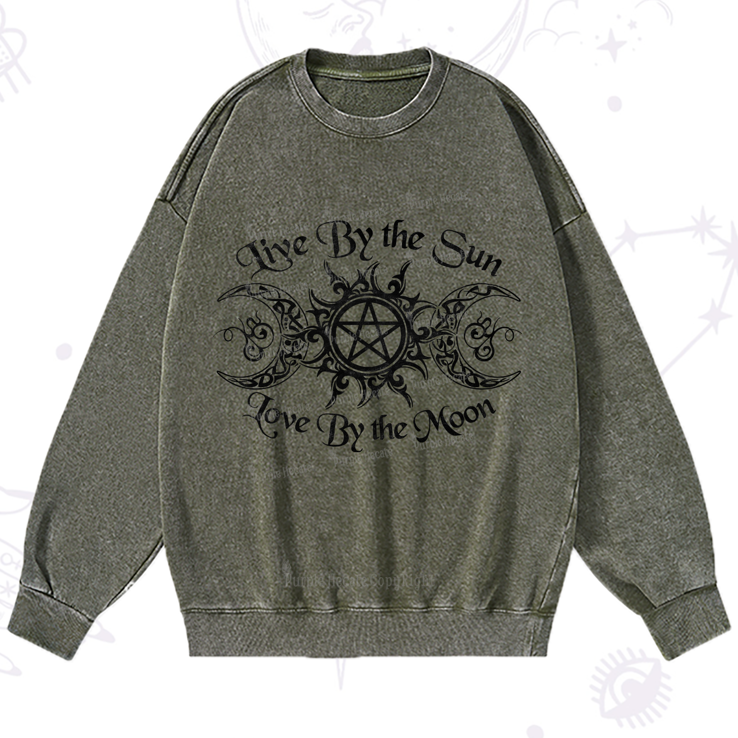 Purplehecate Hecate's Lunar Blessing Washed Sweatshirt
