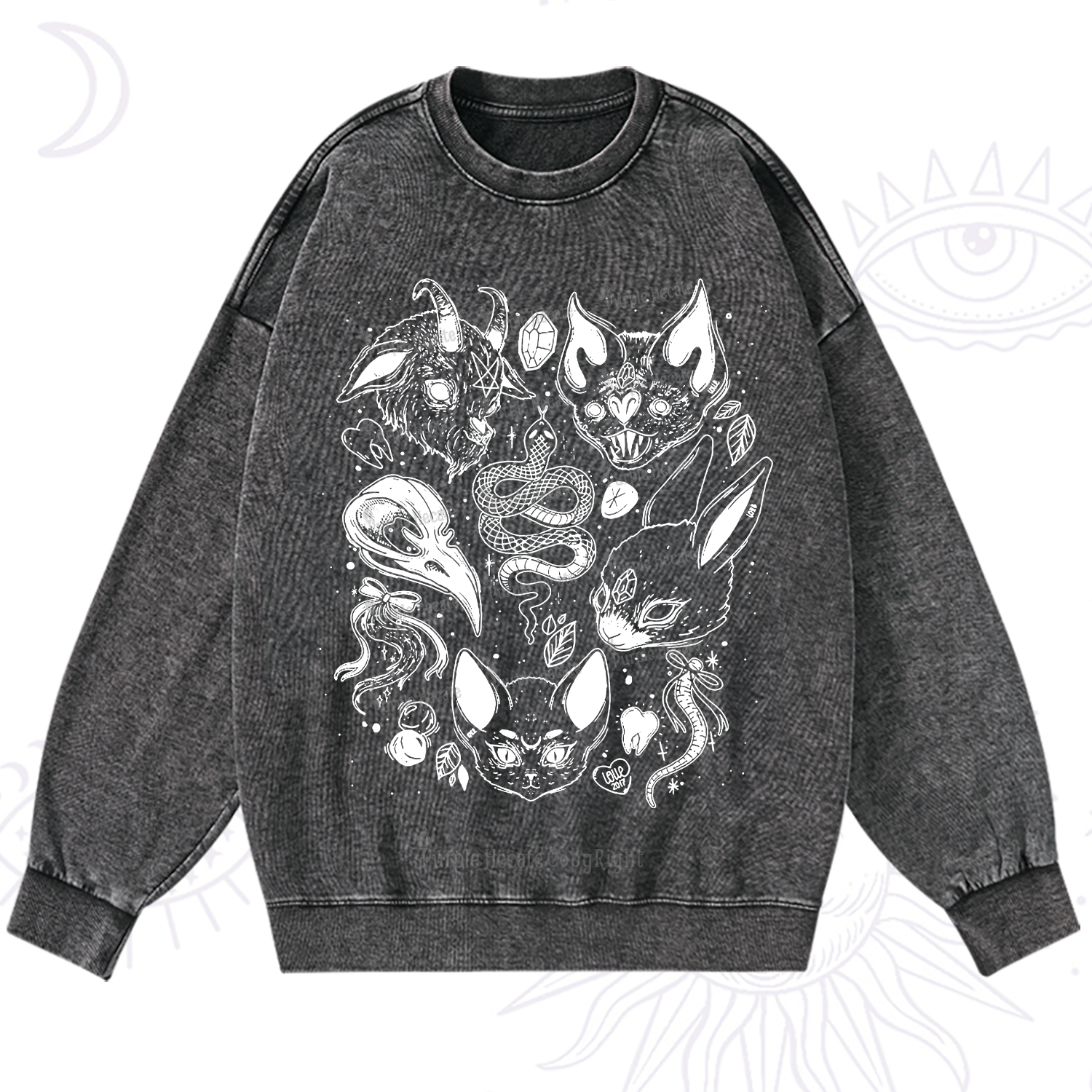 Purplehecate Familiar Spirits Washed Sweatshirt