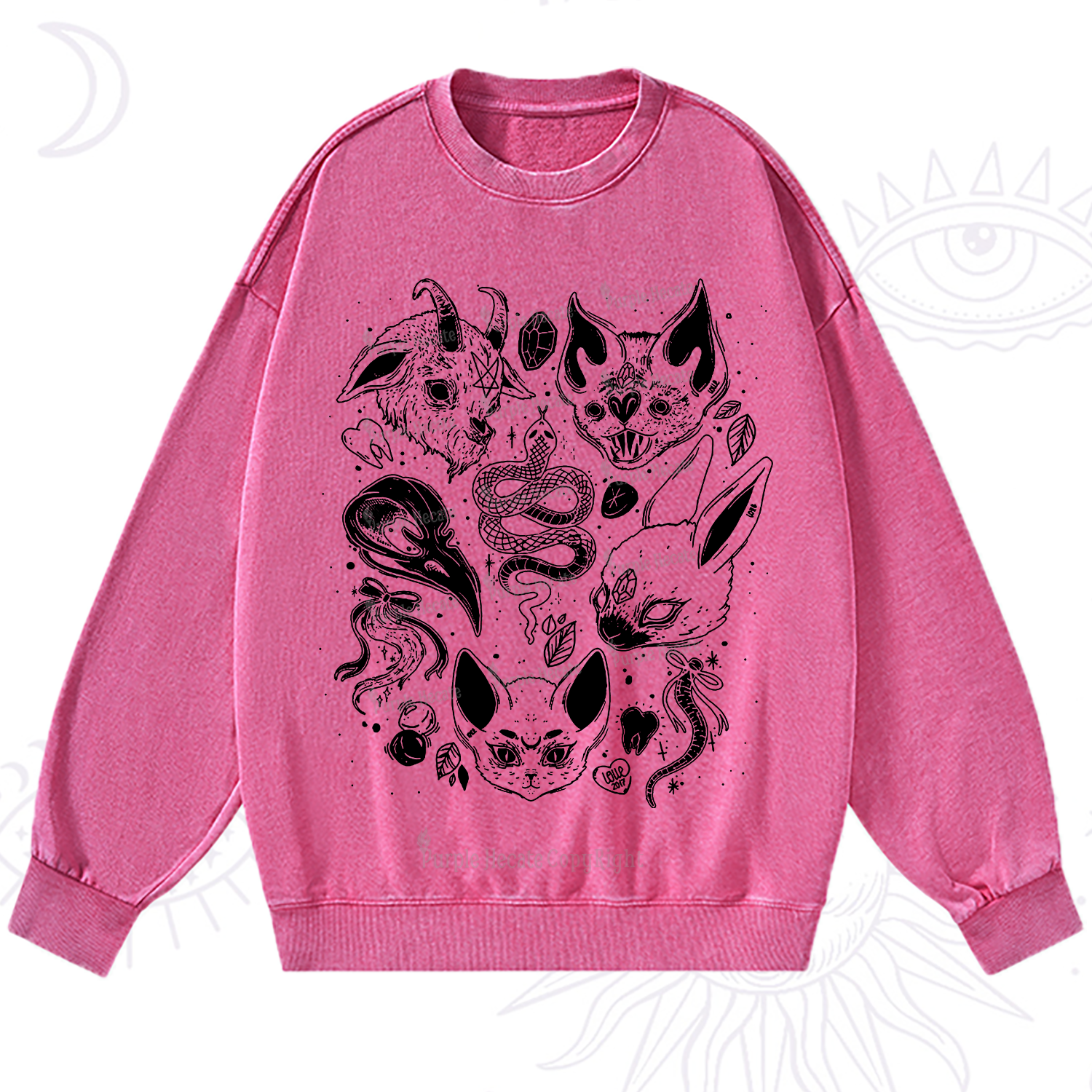 Purplehecate Familiar Spirits Washed Sweatshirt