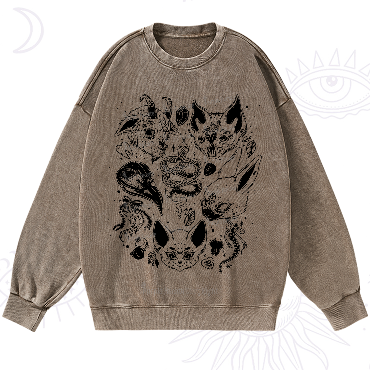 Purplehecate Familiar Spirits Washed Sweatshirt