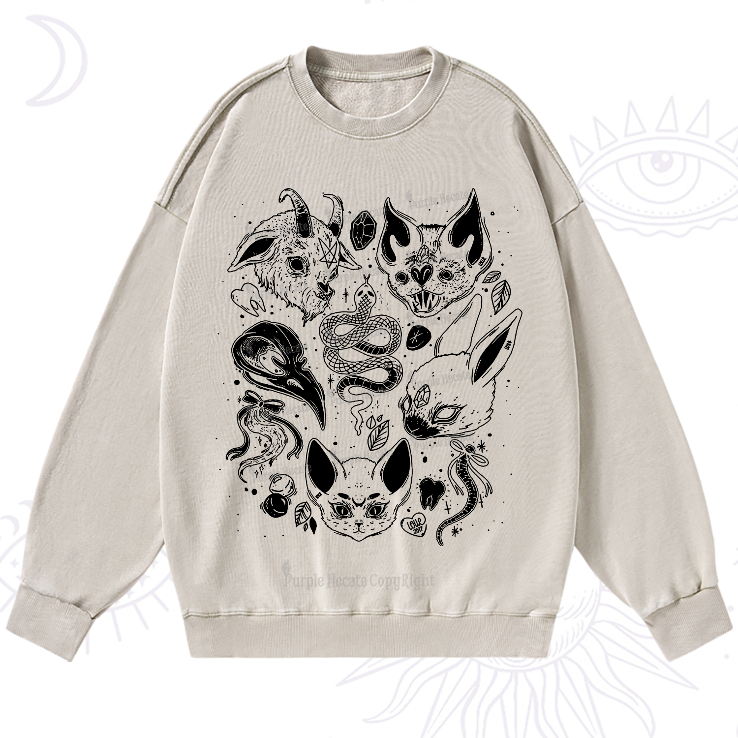 Purplehecate Familiar Spirits Washed Sweatshirt