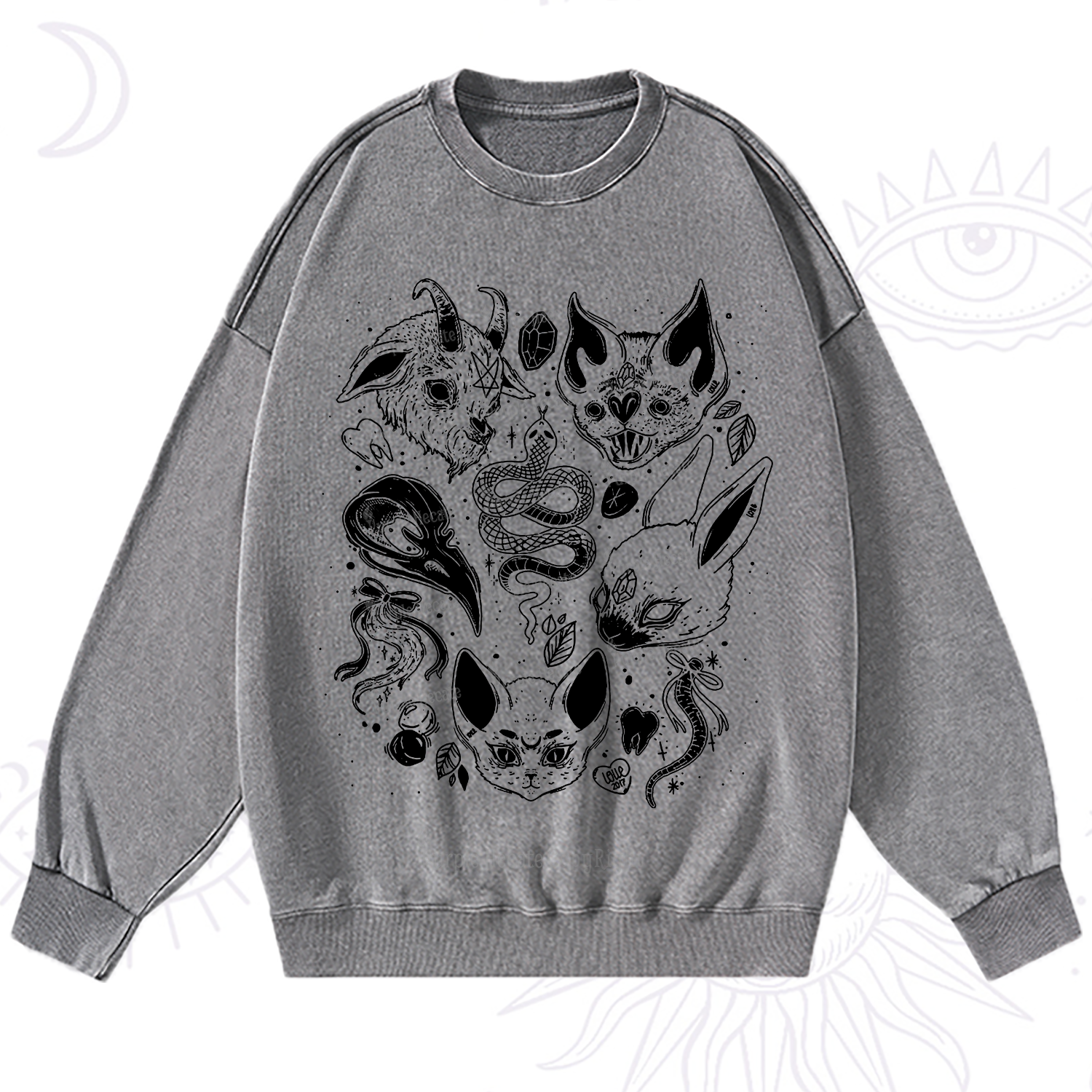 Purplehecate Familiar Spirits Washed Sweatshirt