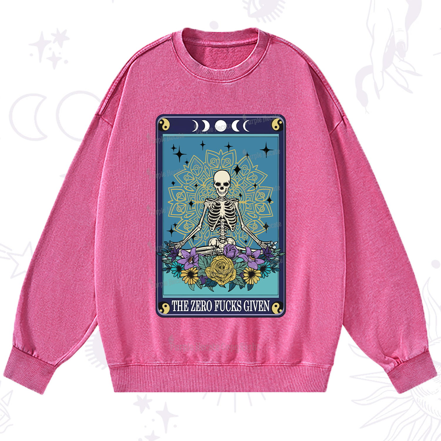 PurplehecateThe Zero Fucks Given Tarot Washed Sweatshirt