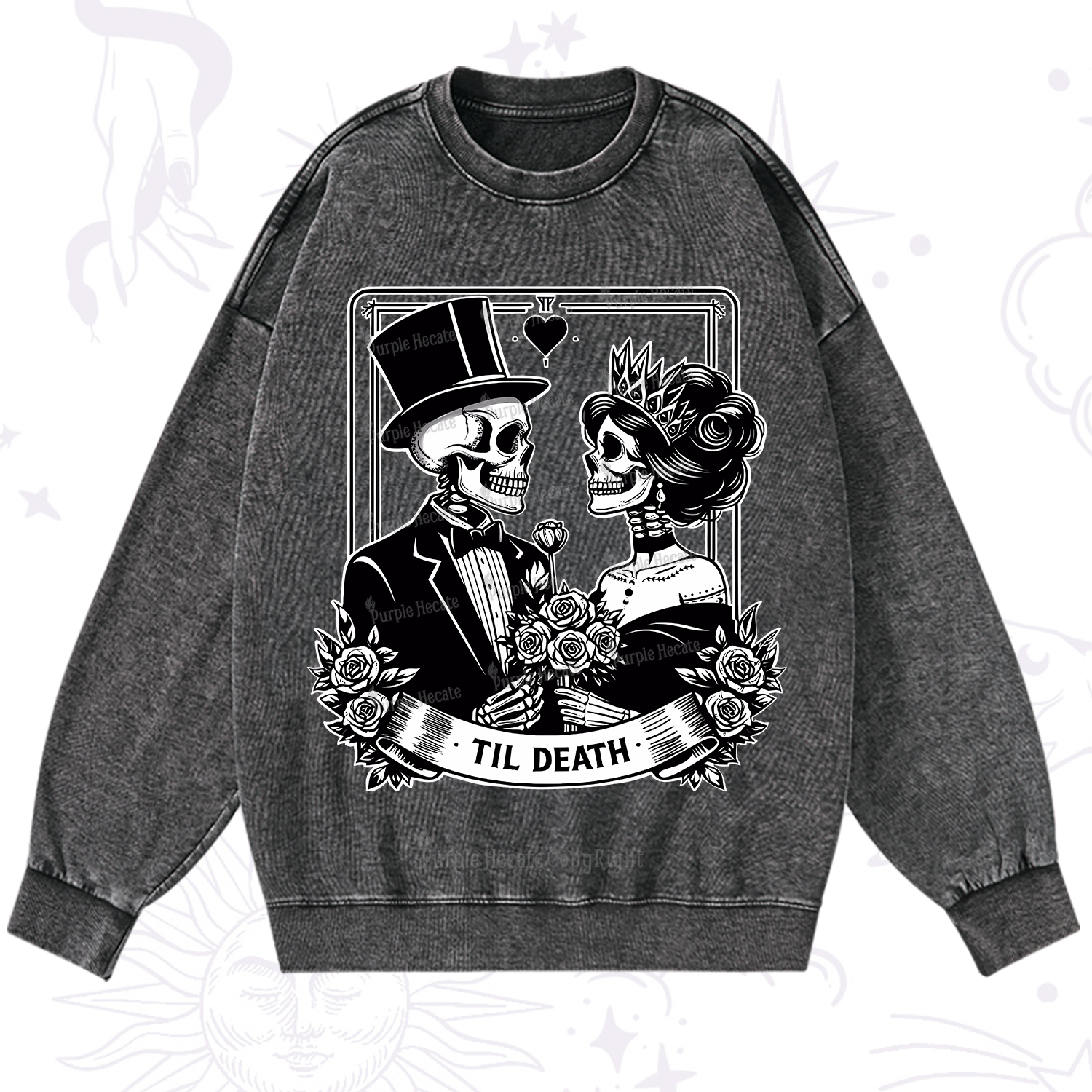 Purplehecate Til Death Washed Sweatshirt
