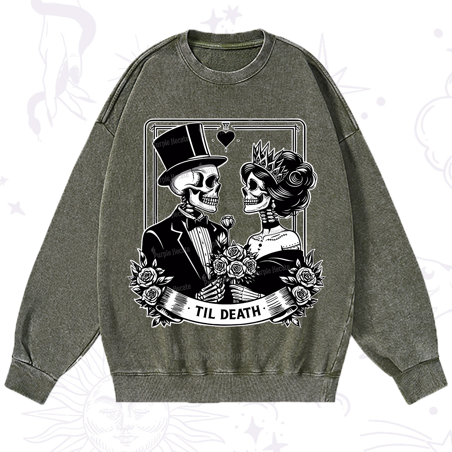 Purplehecate Til Death Washed Sweatshirt