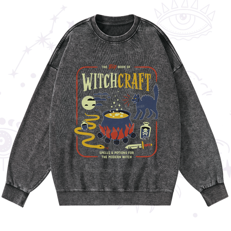 Purplehecate Book Of Witchcraft Washed Sweatshirt