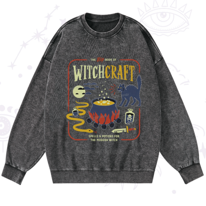 Purplehecate Book Of Witchcraft Washed Sweatshirt